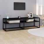 Vidaxl meuble tv noir 140  40  40. 5 cm verre tremp