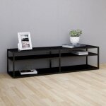 Vidaxl meuble tv noir 160 × 40 × 40. 5 cm verre trempé Vidaxl meuble tv noir 160 × 40 × 40. 5 cm verre trempé