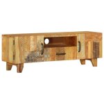 Vidaxl meuble tv sculpt  la main 120x30x40 cm bois de rcupration