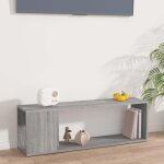 Vidaxl meuble tv sonoma gris 100x24x32 cm bois dingnierie 816036