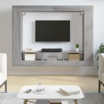 Vidaxl meuble tv meuble de t�l�vision suspendu avec �tag�re lat�rales meuble multim�dia mural avec rangement ...