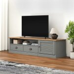 Vidaxl meuble tv vigo gris 156x40x40 cm bois massif de pin 353174 Vidaxl meuble tv vigo gris 156x40x40 cm bois massif de pin 353174