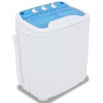 Mini machine � laver - vidaxl - 2 cuves - 36 kg - 240 w - bleu et blanc