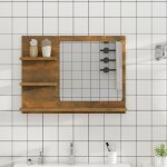 Vidaxl miroir de bain ch�ne fum� 60x105x45 cm bois ding�nierie 815660