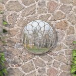 Vidaxl miroir de jardin sable 40x3 cm fer rond utilisation ext�rieure