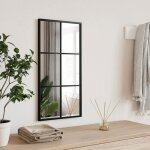 Vidaxl miroir mural noir 30x60 cm rectangulaire fer 358641