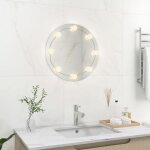 Vidaxl miroir mural avec lampes led rond miroir de dressing miroir de maquillage chambre � coucher salle ...