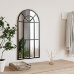 Vidaxl miroir mural noir 30x60 cm arche fer 358624
