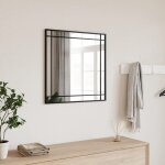 Vidaxl miroir mural noir 50x50 cm carr fer 358634