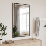 Vidaxl miroir mural noir 60x100 cm rectangulaire fer 358631