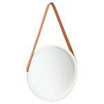 Vidaxl miroir mural avec sangle 40 cm blanc 320360