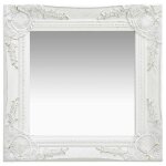 Vidaxl miroir mural style baroque 40x40 cm blanc 320304