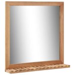 Vidaxl miroir de salle de bain 60 x 12 x 62 cm bois de noyer massif 247605