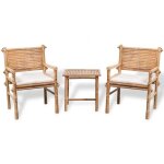 Vidaxl mobilier de bistro 3 pcs avec coussins bambou Vidaxl mobilier de bistro 3 pcs avec coussins bambou