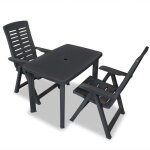 Vidaxl mobilier de bistro 3 pcs salon de jardin table et chaises de salle � manger mobilier de terrasse ...