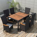 Vidaxl acacia mobilier � d�ner dext�rieur 7 pcs table et chaises de jardin ensemble de salle � manger ...
