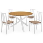 Vidaxl mobilier de salle � manger 5 pcs mobilier de repas ensemble � d�ner table et chaises de salle ...
