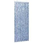 Vidaxl moustiquaire bleu blanc et argent 90x220 cm chenille