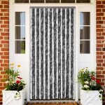 Moustiquaire - vidaxl - chenille - 56x200 cm - gris et blanc - ajustable