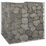 Vidaxl mur en gabion pour poubelle acier galvanis 110x100x110 cm 151298