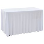 Vidaxl nappes lastiques de table avec jupon 2 pcs 120x605x74cm blanc