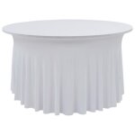Vidaxl nappes �lastiques de table avec jupon 2 pcs 150x74 cm blanc