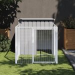 Vidaxl niche pour chien avec cour abri pour chien avec toit cage pour animaux de compagnie maison d?extrieur ...