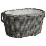 Vidaxl panier  bois de chauffage avec poignes 60x40x28 cm gris saule