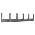 Vidaxl panier de gabion en forme de u avec 6 poteaux mur de soutnement barrire de jardin patio projets ...