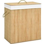 Vidaxl panier à linge avec 2 sections bambou 100 l 320740 Vidaxl panier à linge avec 2 sections bambou 100 l 320740