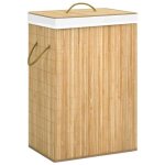 Vidaxl panier à linge avec 2 sections bambou 72 l 320739 Vidaxl panier à linge avec 2 sections bambou 72 l 320739