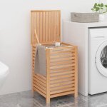 Vidaxl panier � linge 45x45x65 cm bois massif de noyer 350353