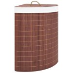 Vidaxl panier � linge dangle bambou marron 60 l
