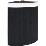 Vidaxl panier � linge dangle bambou noir 60 l