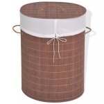Vidaxl panier  linge ovale bambou marron