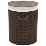 Vidaxl panier  linge ovale bambou marron fonc