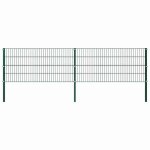 Vidaxl panneau de cl�ture avec poteaux en fer 349 x 80 cm vert 278605