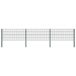 Vidaxl panneau de cl�ture avec poteaux en fer 522 x 80 cm vert 278606