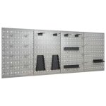 Panneaux perfors muraux - vidaxl - 4 pcs - acier - 40x58 cm - gris