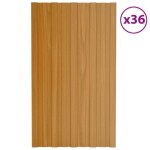 Vidaxl panneaux de toiture 36 pcs acier galvanis bois clair 80x45 cm 317208