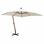 Parasol - blanc - 300 x 300 cm - mt dport - polyester - montage facile