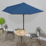 Vidaxl parasol de balcon avec m�t en aluminium bleu 300x155x223cm demi 312505
