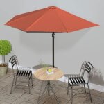 Vidaxl parasol de balcon et m�t en aluminium terre cuite 300x155x223cm 312503