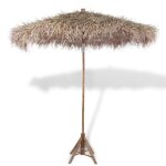 Vidaxl parasol en bambou avec toit en feuille de bananier pare soleil parasol de jardin parasol de patio ...