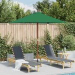 Vidaxl parasol dext�rieur avec m�t en bois pare - soleil de patio abri de soleil parasol de plage jardin ...