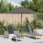 Vidaxl parasol dext�rieur avec m�t en bois pare - soleil de patio abri de soleil parasol de plage jardin ...