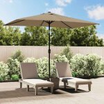 Vidaxl parasol dextrieur avec mt en mtal pare - soleil de patio abri de soleil parasol de plage jardin ...