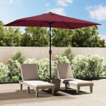 Vidaxl parasol dextrieur avec mt en mtal pare - soleil de patio abri de soleil parasol de plage jardin ...