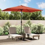 Vidaxl parasol dextrieur avec mt en mtal pare - soleil de patio abri de soleil parasol de plage jardin ...