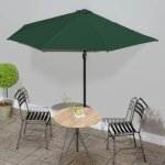 Vidaxl parasol de balcon avec m�t en aluminium vert 300x155 cm demi 44592